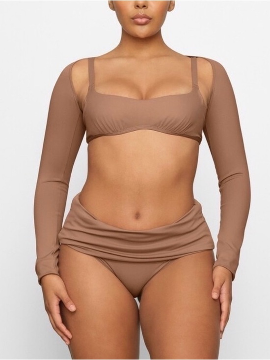 SKIMS Other - SKIMS Brown Two-Piece Long Sleeve Swim Set